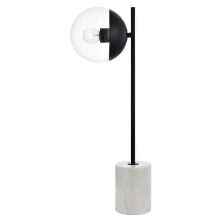 Living District Eclipse 1 Light Black Table Lamp with Clear Glass